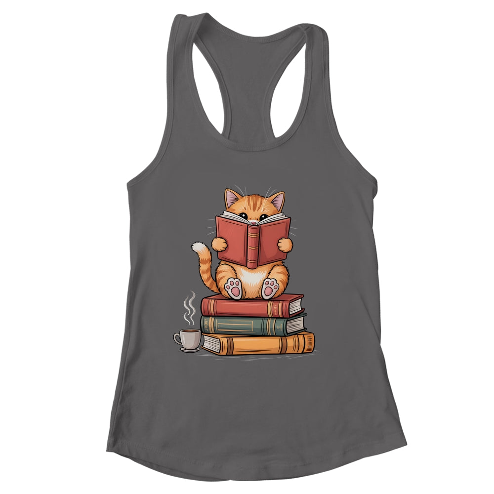 Reading Book Cat Bookish Librarian Reader Book Lover Shirt & Tank Top | siriusteestore