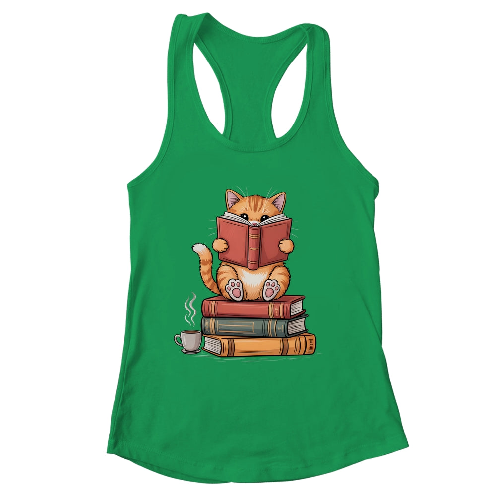 Reading Book Cat Bookish Librarian Reader Book Lover Shirt & Tank Top | siriusteestore