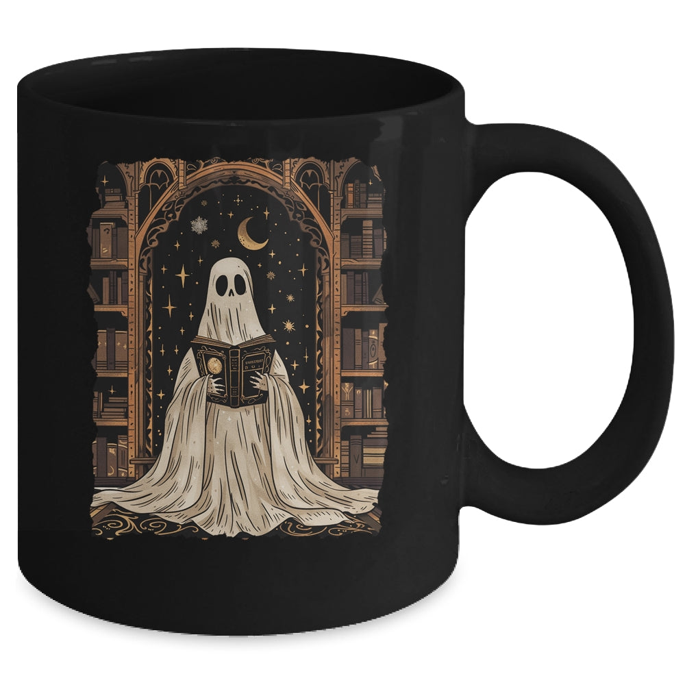 Reading Ghost Library Halloween Librarian Book Lovers Women Mug | siriusteestore