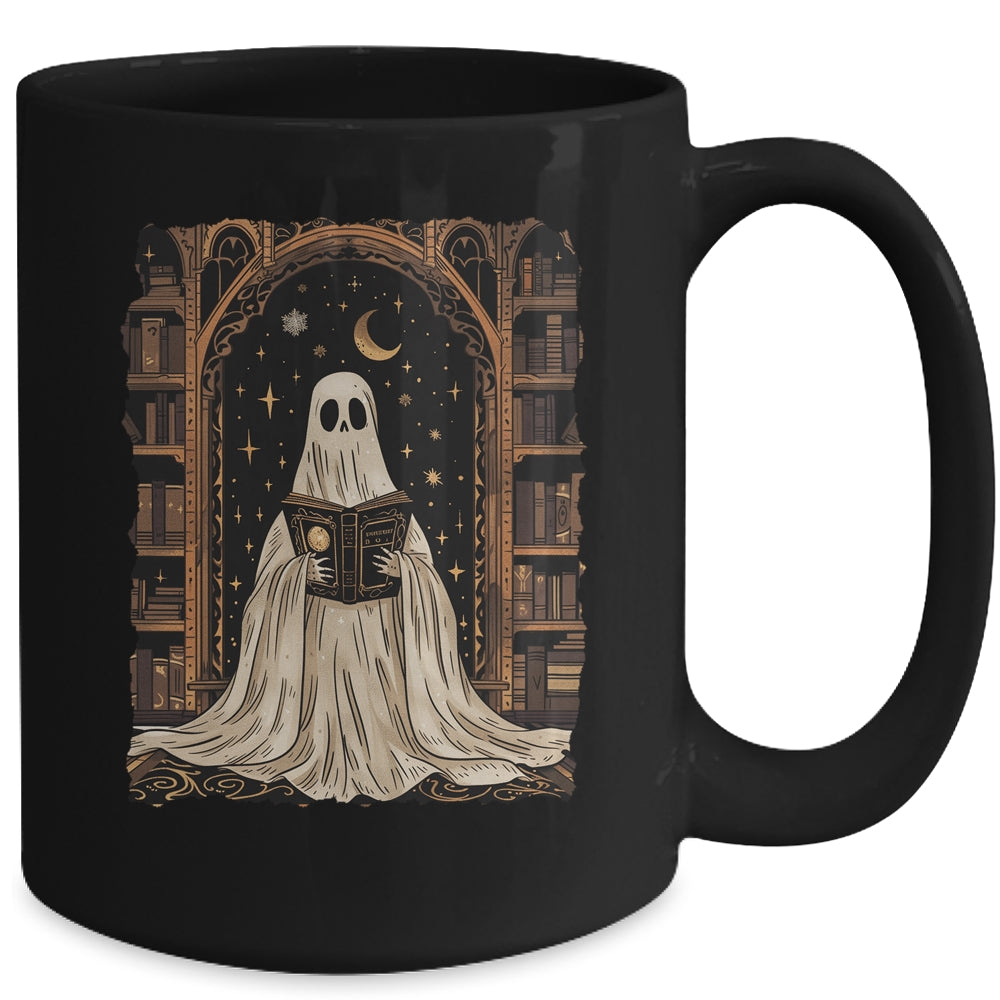 Reading Ghost Library Halloween Librarian Book Lovers Women Mug | siriusteestore
