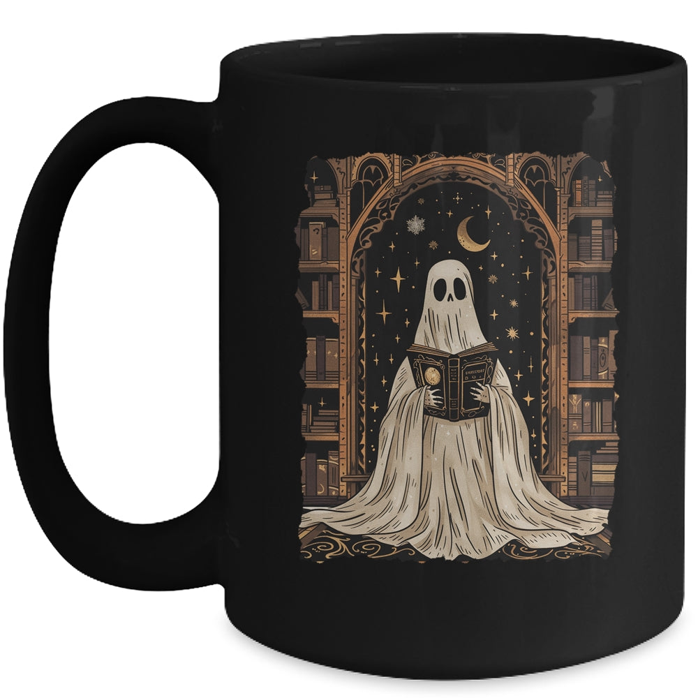 Reading Ghost Library Halloween Librarian Book Lovers Women Mug | siriusteestore