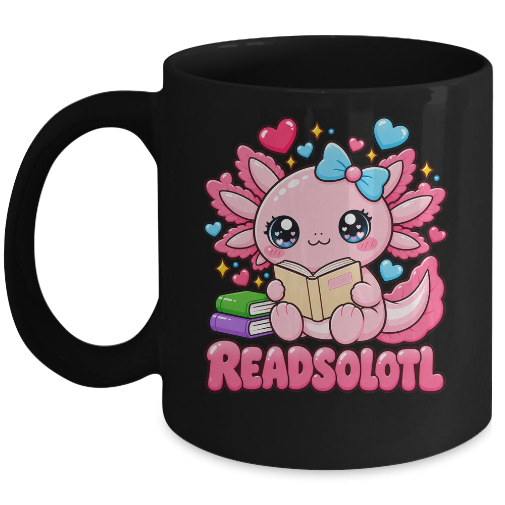 Readsolotl Kawaii Pink Axolotl Funny Reading Book Lover Mug | siriusteestore