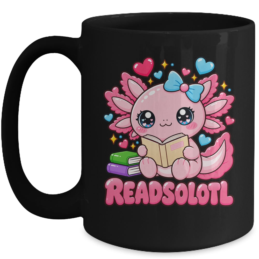 Readsolotl Kawaii Pink Axolotl Funny Reading Book Lover Mug | siriusteestore