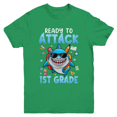 Ready To Attack 1st Grade Shark First Day Of School Boys Youth Shirt | siriusteestore