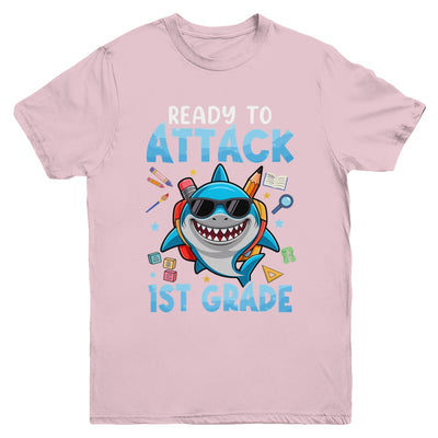 Ready To Attack 1st Grade Shark First Day Of School Boys Youth Shirt | siriusteestore