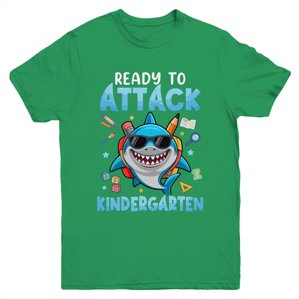 Ready To Attack Kindergarten Shark First Day Of School Boys Youth Shirt | siriusteestore