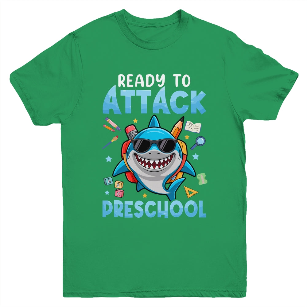 Ready To Attack Preschool Shark First Day Of School Boys Youth Shirt | siriusteestore