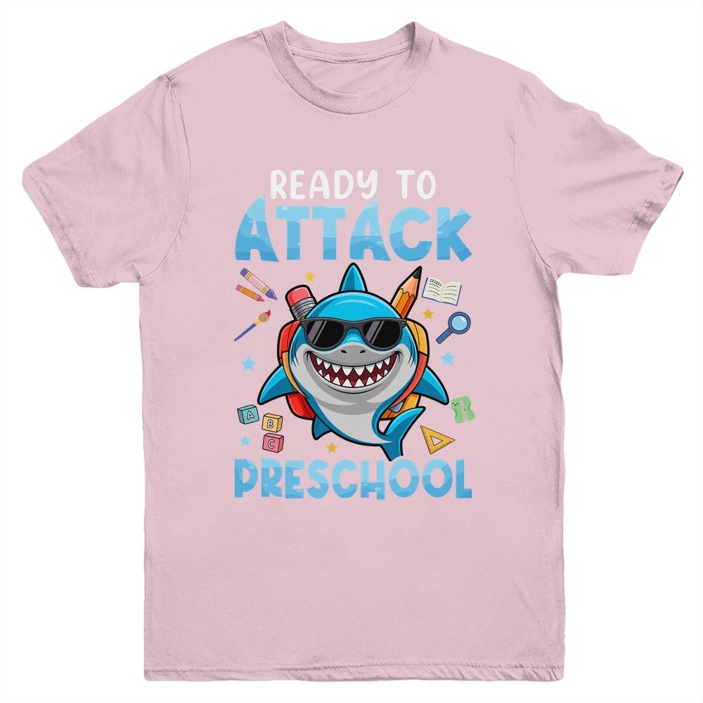 Ready To Attack Preschool Shark First Day Of School Boys Youth Shirt | siriusteestore