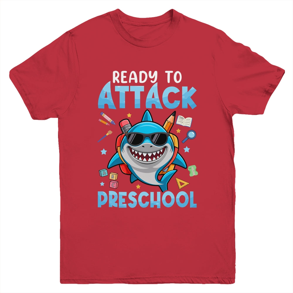 Ready To Attack Preschool Shark First Day Of School Boys Youth Shirt | siriusteestore