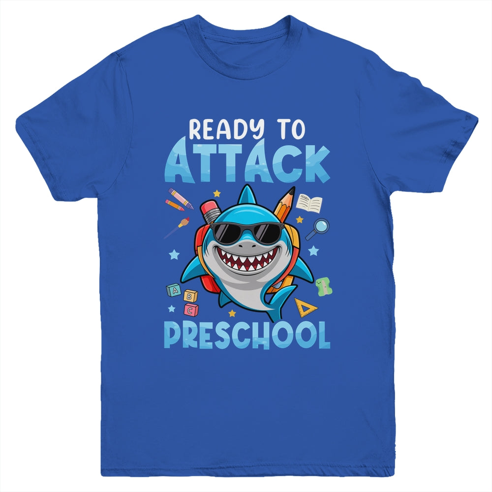 Ready To Attack Preschool Shark First Day Of School Boys Youth Shirt | siriusteestore
