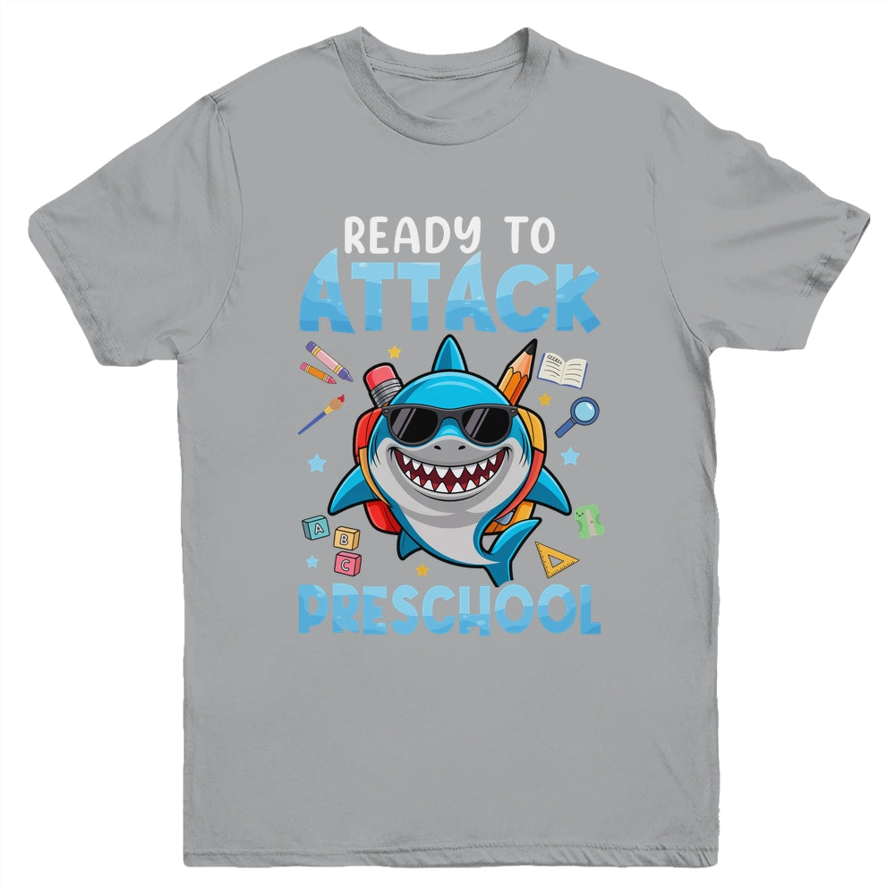 Ready To Attack Preschool Shark First Day Of School Boys Youth Shirt | siriusteestore