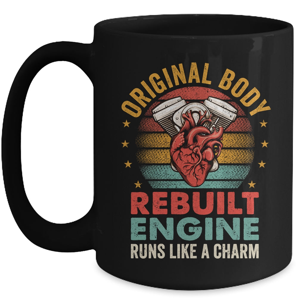 Rebuilt Engine Open Heart Surgery Recovery Survivor Men Mug | siriusteestore