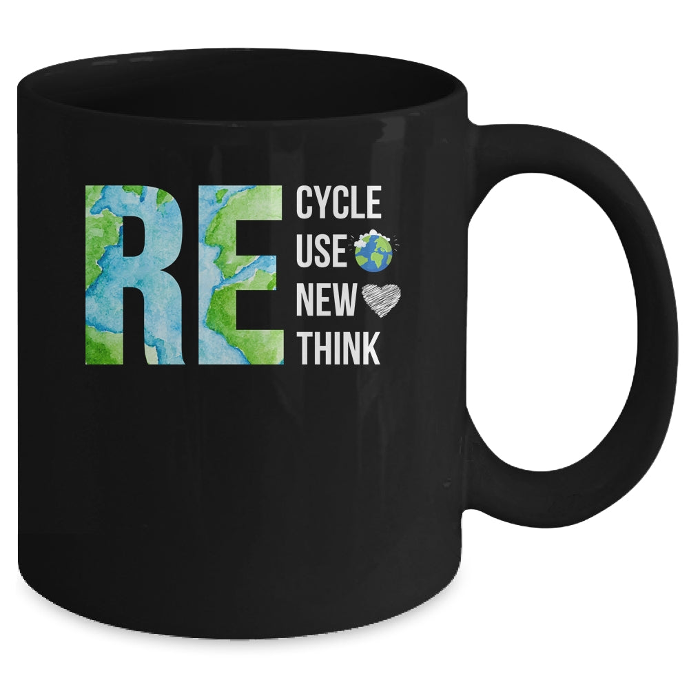 Recycle Reuse Renew Rethink Activism Earth Day Mug | siriusteestore