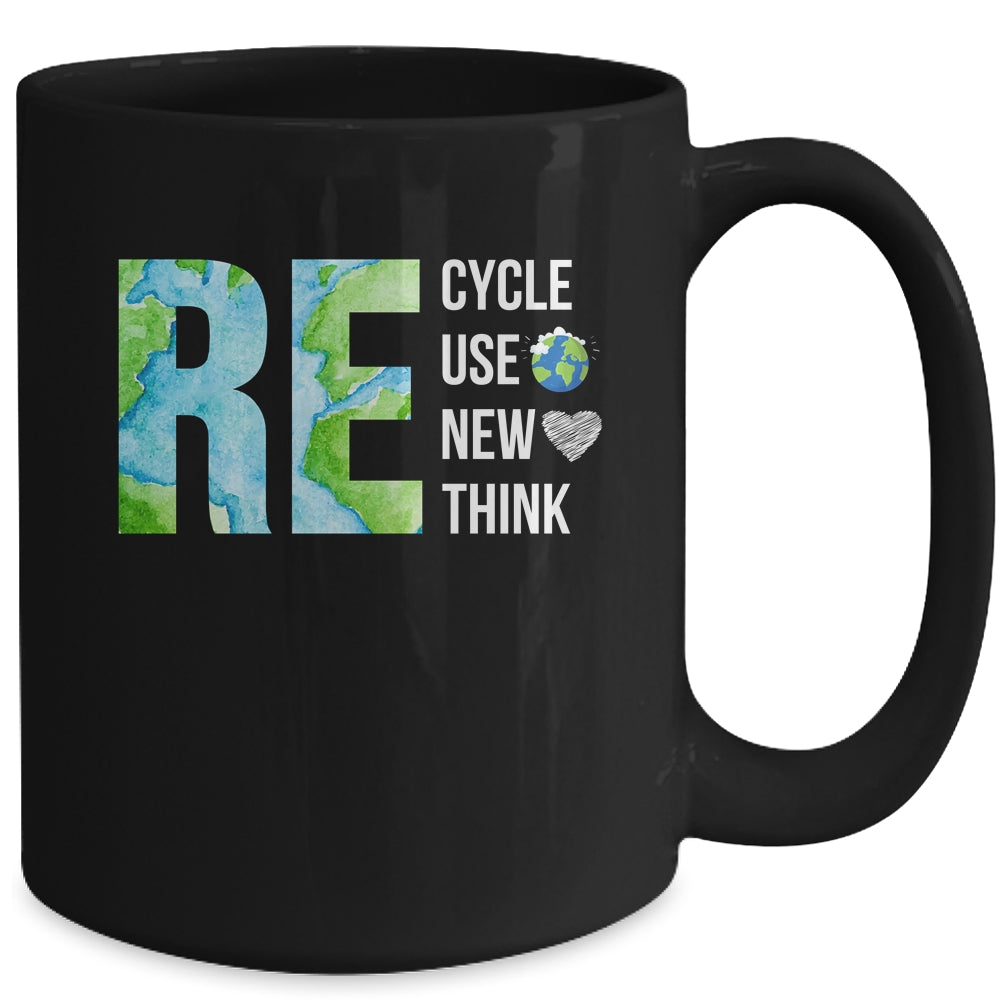 Recycle Reuse Renew Rethink Activism Earth Day Mug | siriusteestore