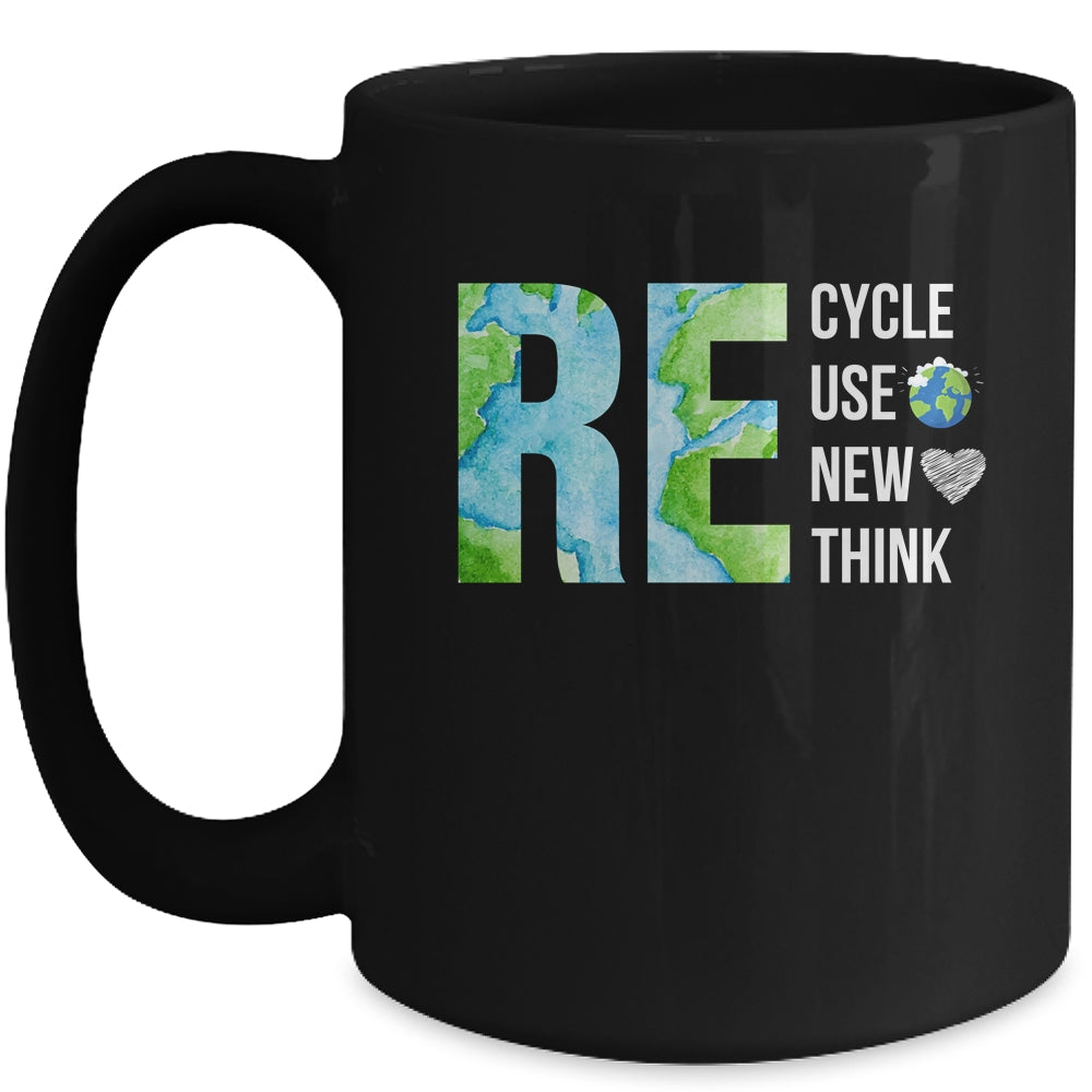 Recycle Reuse Renew Rethink Activism Earth Day Mug | siriusteestore