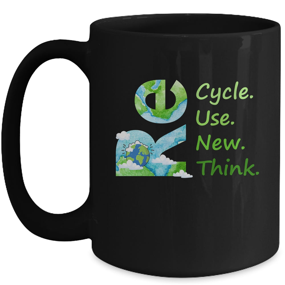 Recycle Reuse Renew Rethink Earth Day Environmental Activism Mug | siriusteestore