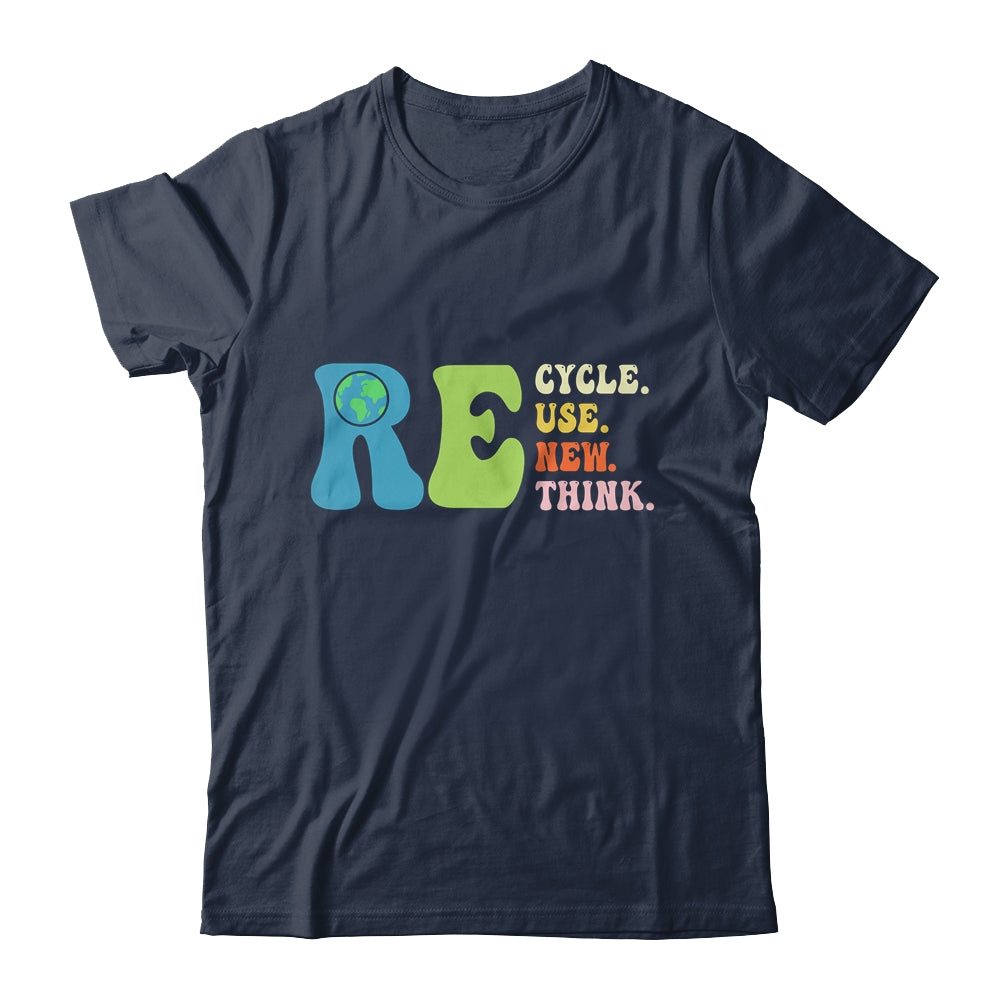 Recycle Reuse Renew Rethink Earth Day Groovy Shirt & Tank Top | siriusteestore