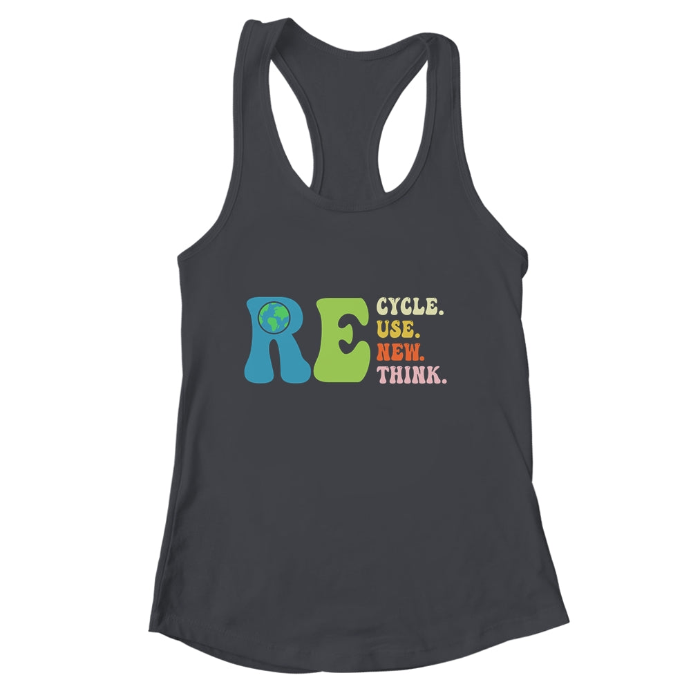 Recycle Reuse Renew Rethink Earth Day Groovy Shirt & Tank Top | siriusteestore