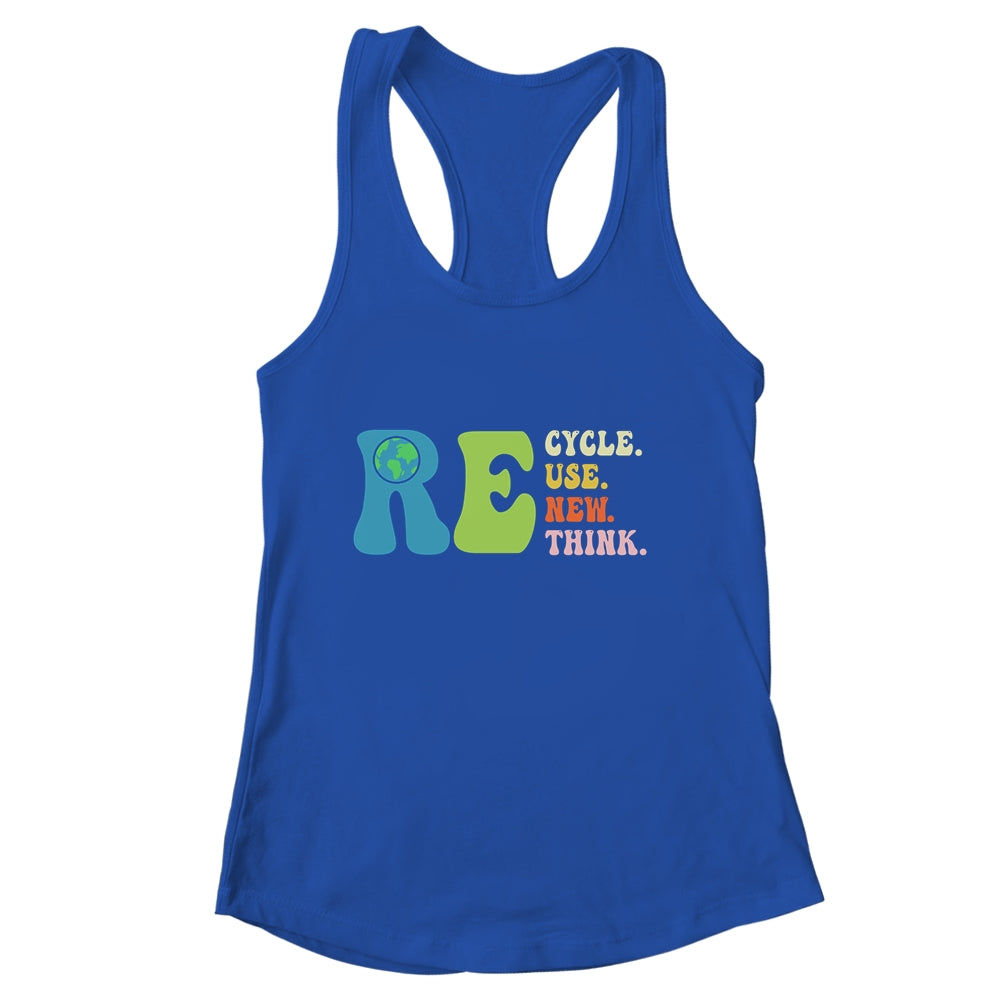 Recycle Reuse Renew Rethink Earth Day Groovy Shirt & Tank Top | siriusteestore