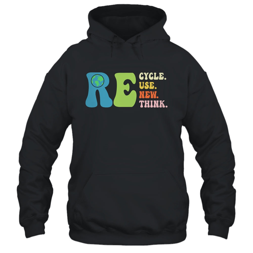 Recycle Reuse Renew Rethink Earth Day Groovy Shirt & Tank Top | siriusteestore