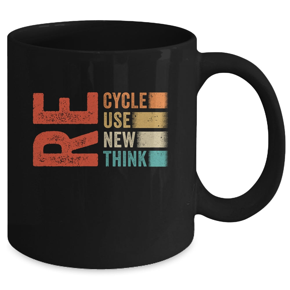 Recycle Reuse Renew Rethink Earth Day Retro Mug | siriusteestore