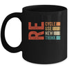 Recycle Reuse Renew Rethink Earth Day Retro Mug | siriusteestore