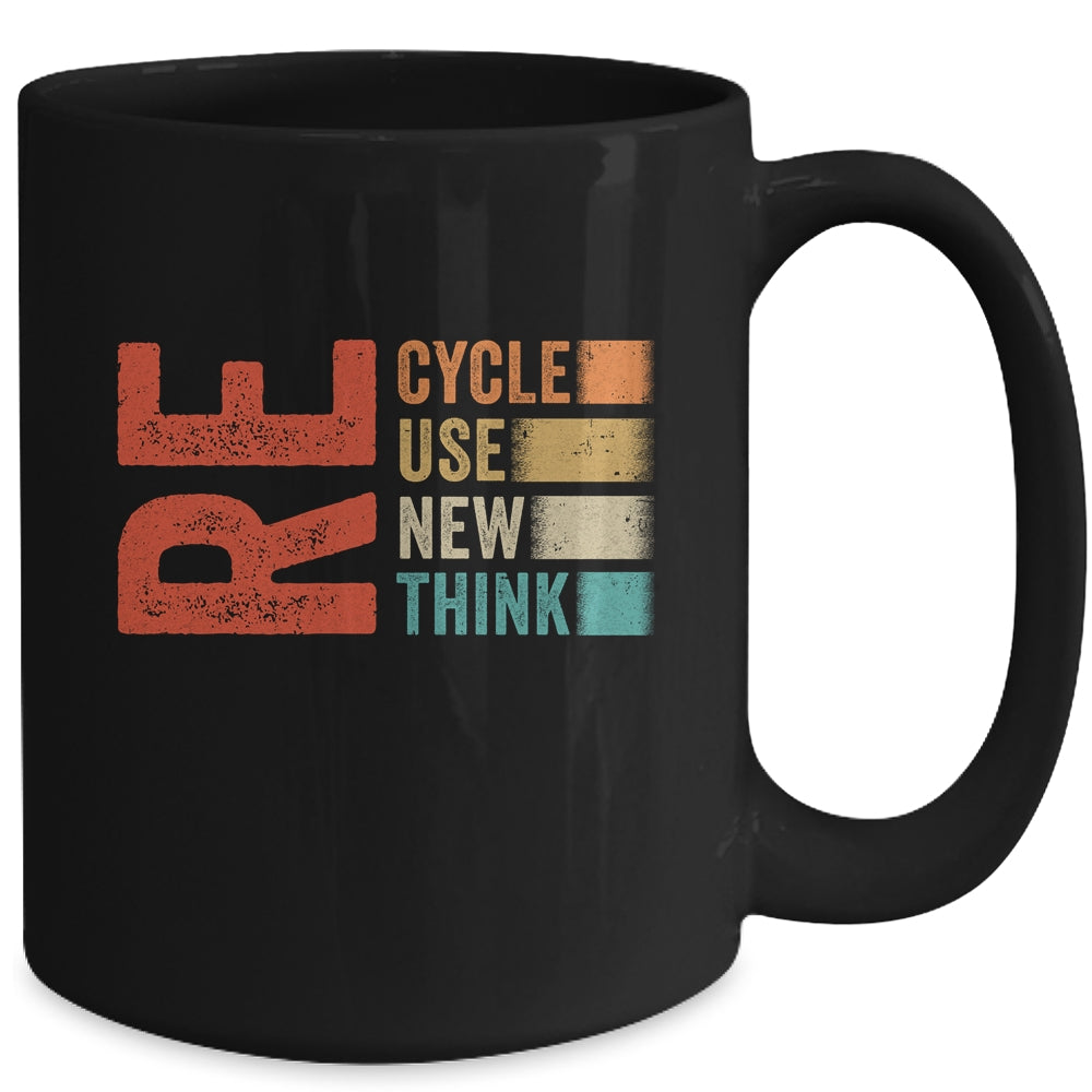 Recycle Reuse Renew Rethink Earth Day Retro Mug | siriusteestore
