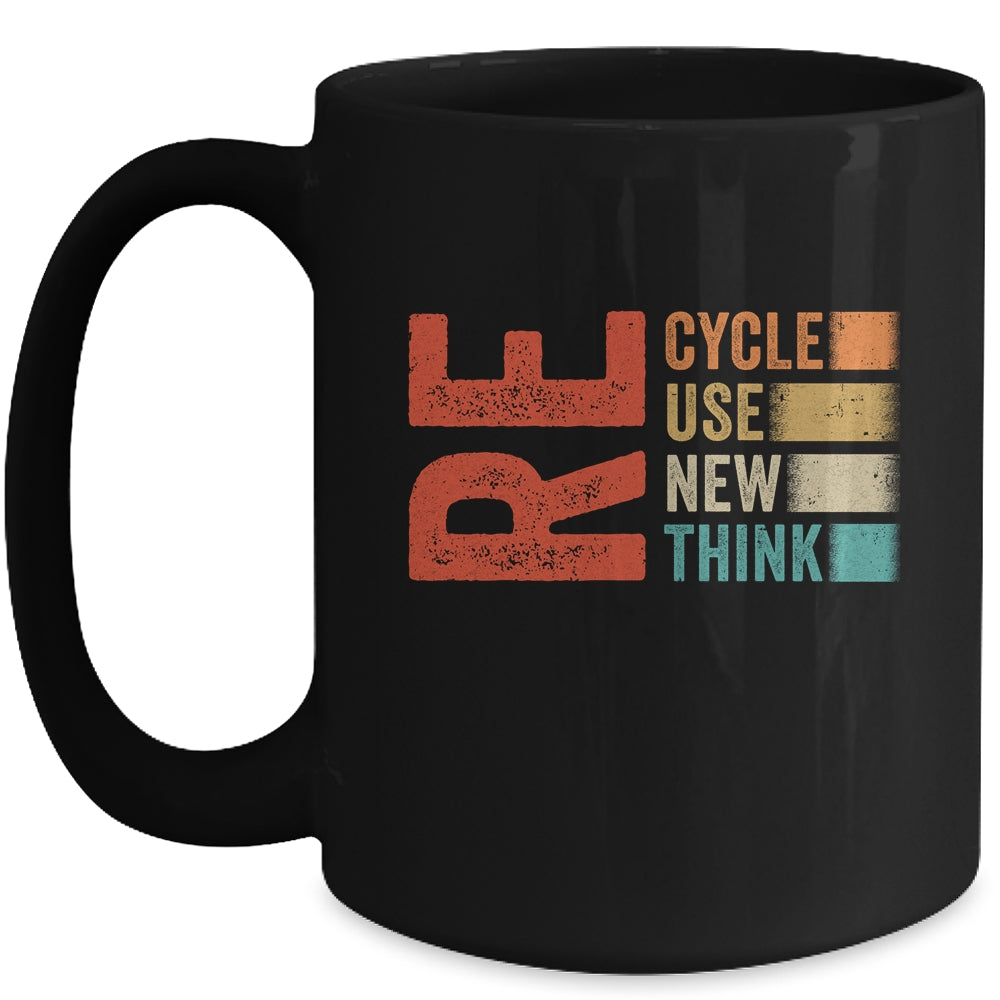 Recycle Reuse Renew Rethink Earth Day Retro Mug | siriusteestore