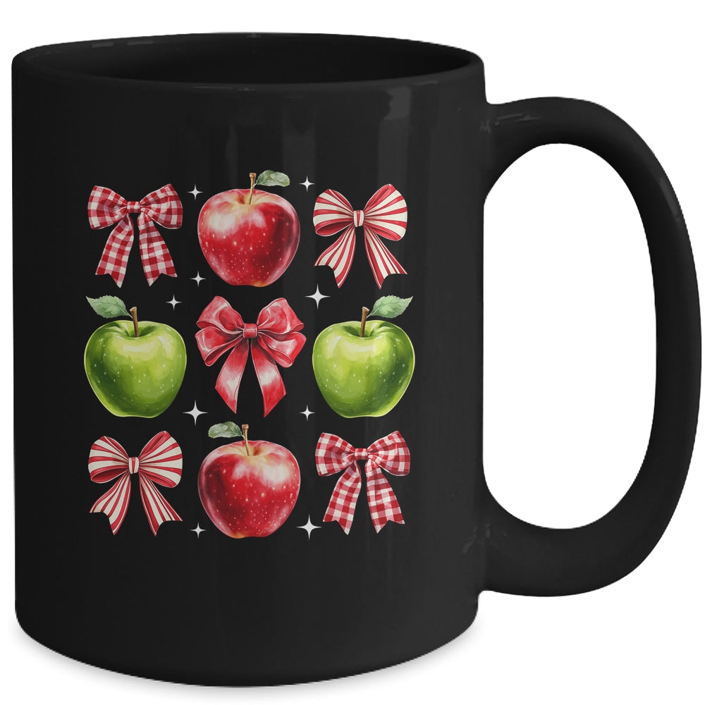 Red Coquette Bows Apple Picking Crew Apple Picking Season Mug | siriusteestore