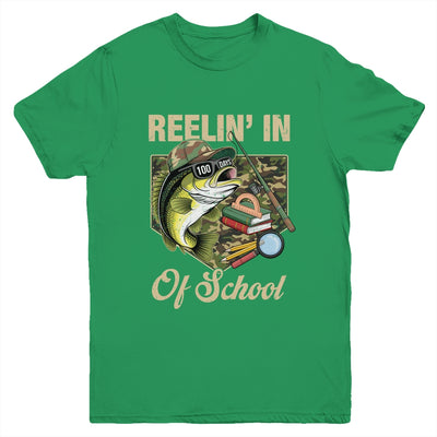 Reelin' In 100 Days Of School Bass Fishing Funny Teacher Boy Youth Shirt | siriusteestore