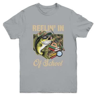 Reelin' In 100 Days Of School Bass Fishing Funny Teacher Boy Youth Shirt | siriusteestore