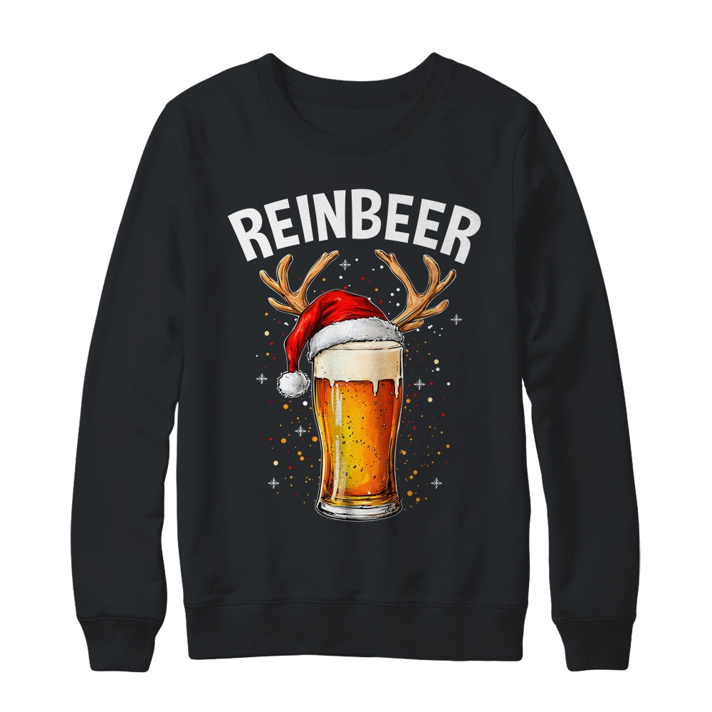 Reinbeer Winedeer Santa Hat Reindeer Couple Xmas Matching Shirt & Sweatshirt | siriusteestore
