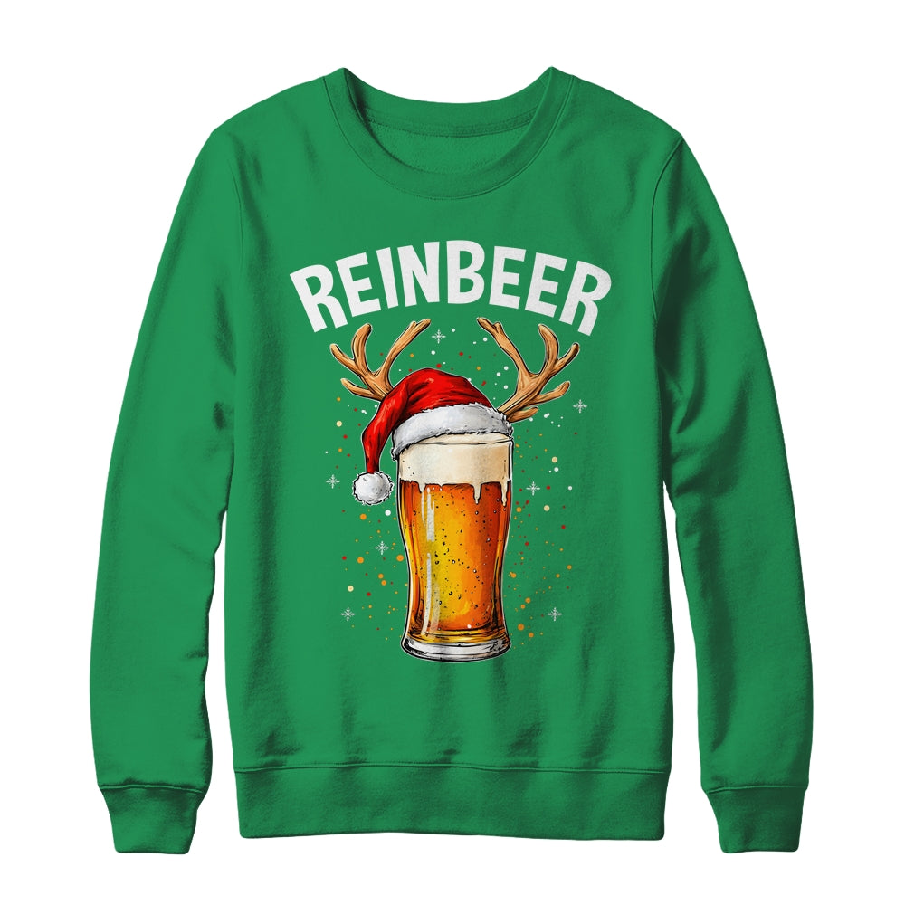 Reinbeer Winedeer Santa Hat Reindeer Couple Xmas Matching Shirt & Sweatshirt | siriusteestore