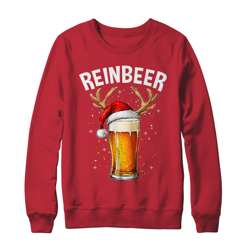 Reinbeer Winedeer Santa Hat Reindeer Couple Xmas Matching Shirt & Sweatshirt | siriusteestore