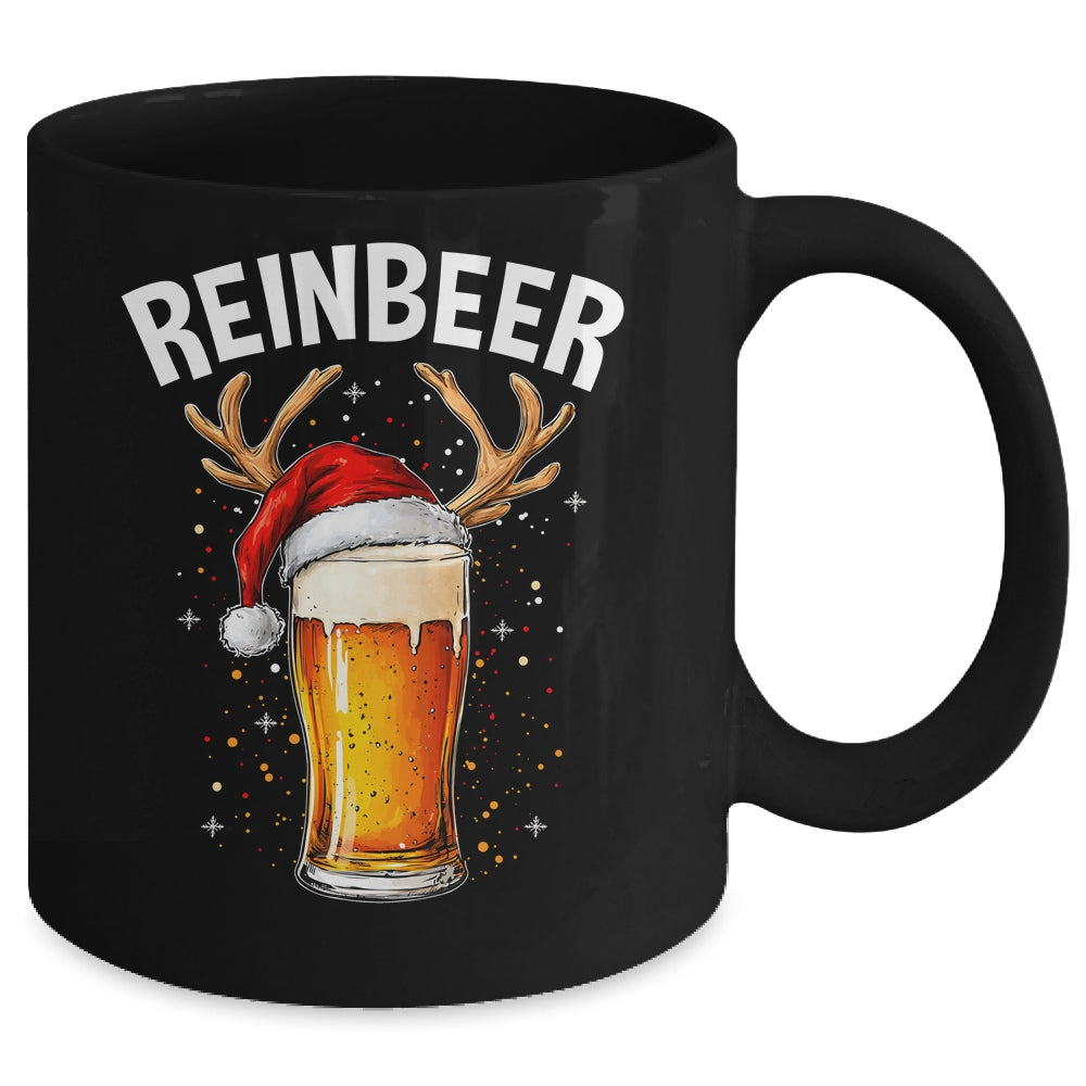 Reinbeer Winedeer Santa Hat Reindeer Couple Xmas Matching Mug | siriusteestore