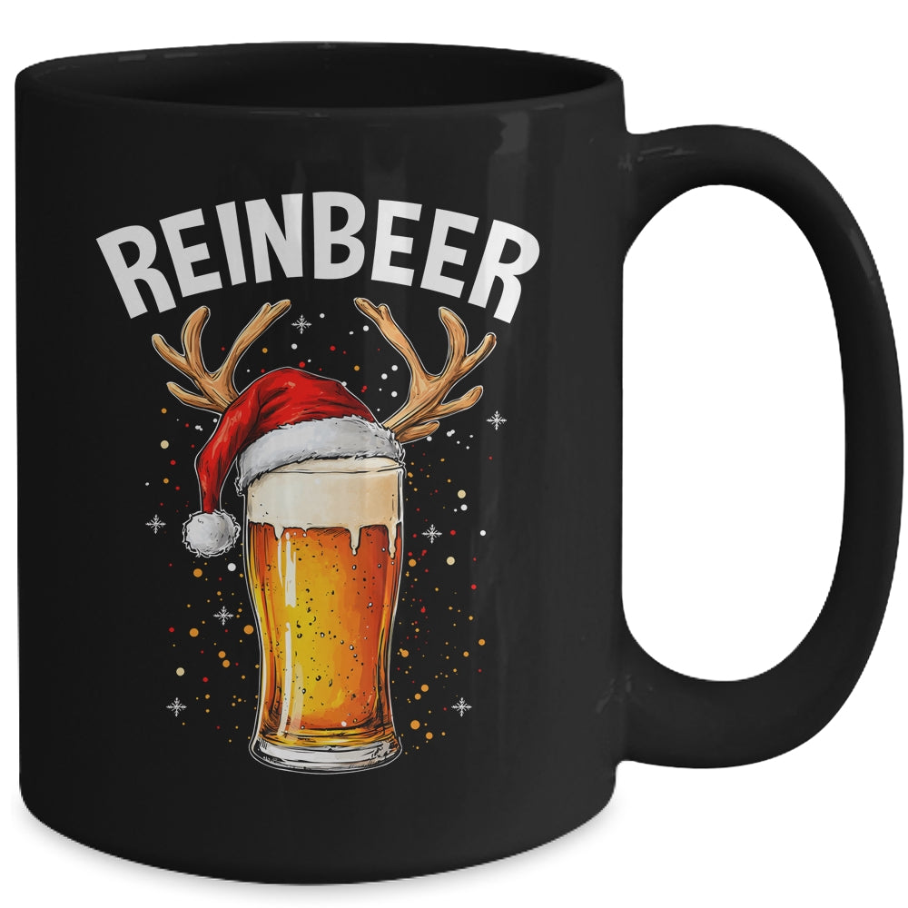Reinbeer Winedeer Santa Hat Reindeer Couple Xmas Matching Mug | siriusteestore
