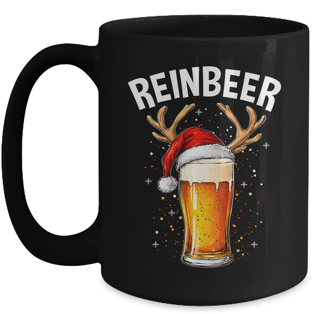 Reinbeer Winedeer Santa Hat Reindeer Couple Xmas Matching Mug | siriusteestore