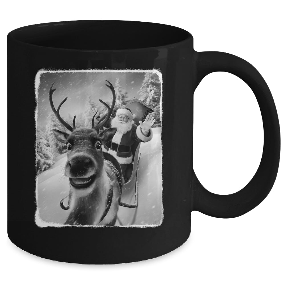 Reindeer Selfie Funny Christmas Santa Claus Xmas Mug | siriusteestore