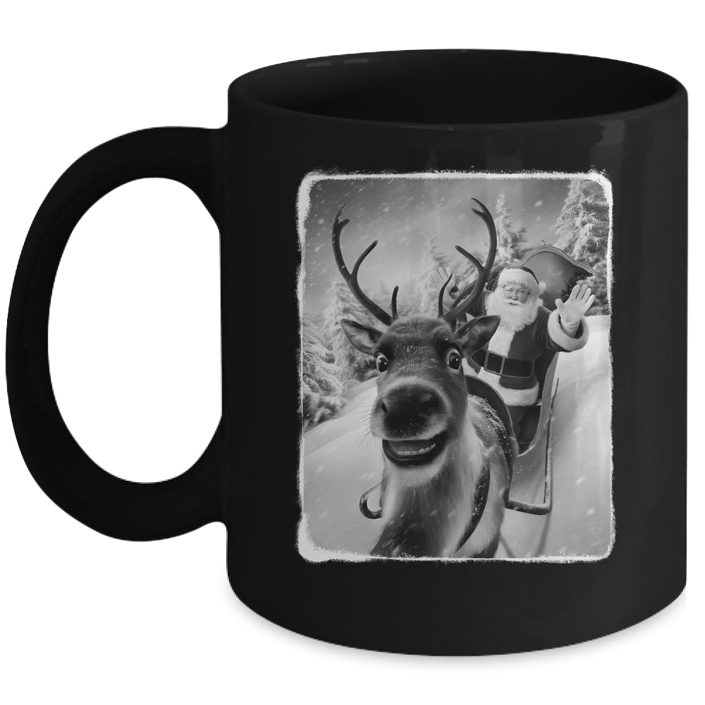 Reindeer Selfie Funny Christmas Santa Claus Xmas Mug | siriusteestore