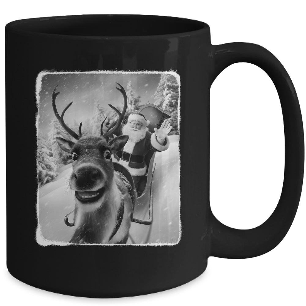 Reindeer Selfie Funny Christmas Santa Claus Xmas Mug | siriusteestore