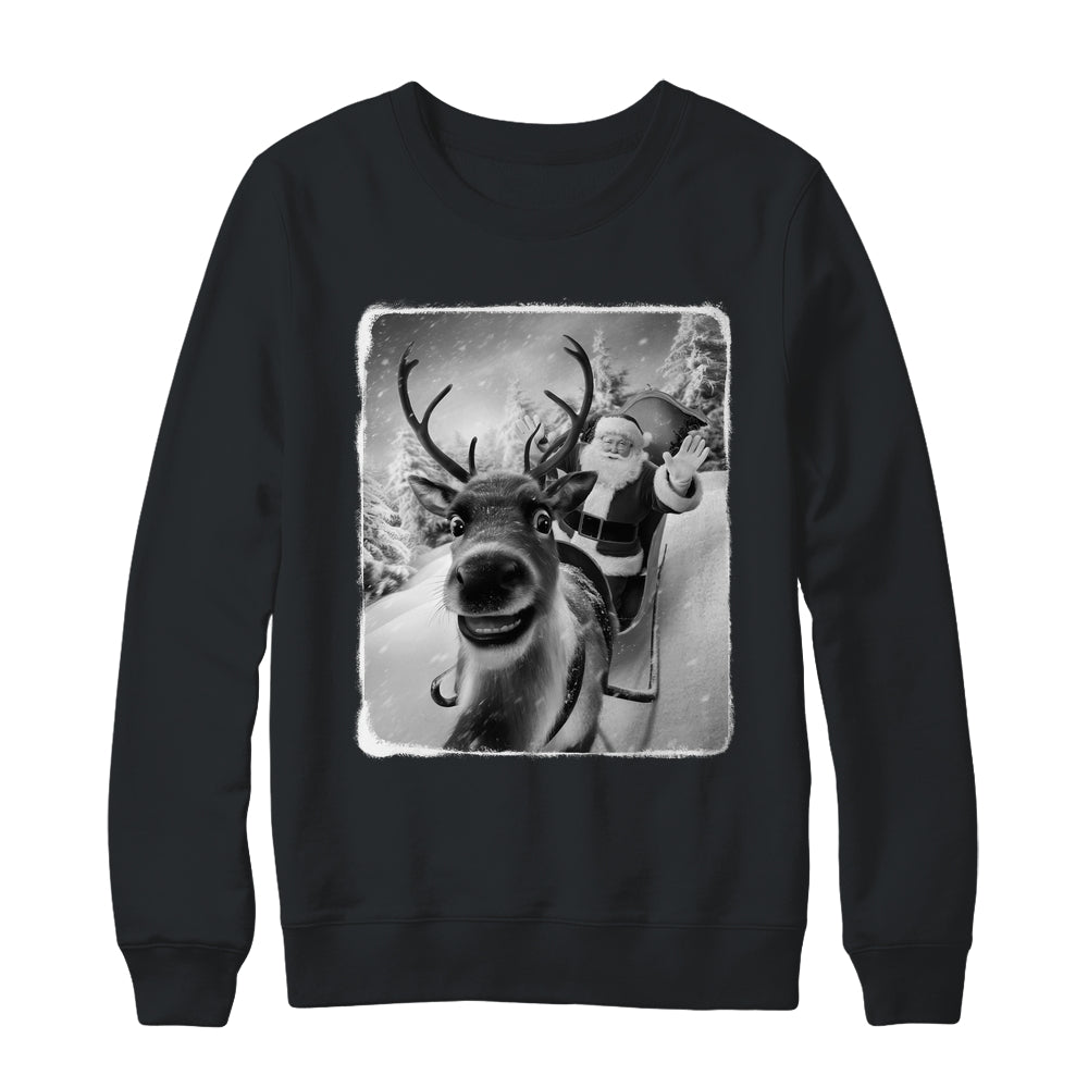 Reindeer Selfie Funny Christmas Santa Claus Xmas Shirt & Sweatshirt | siriusteestore