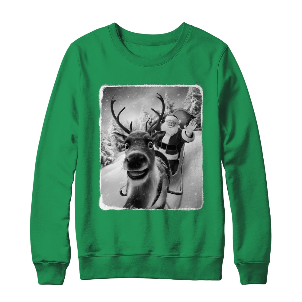Reindeer Selfie Funny Christmas Santa Claus Xmas Shirt & Sweatshirt | siriusteestore