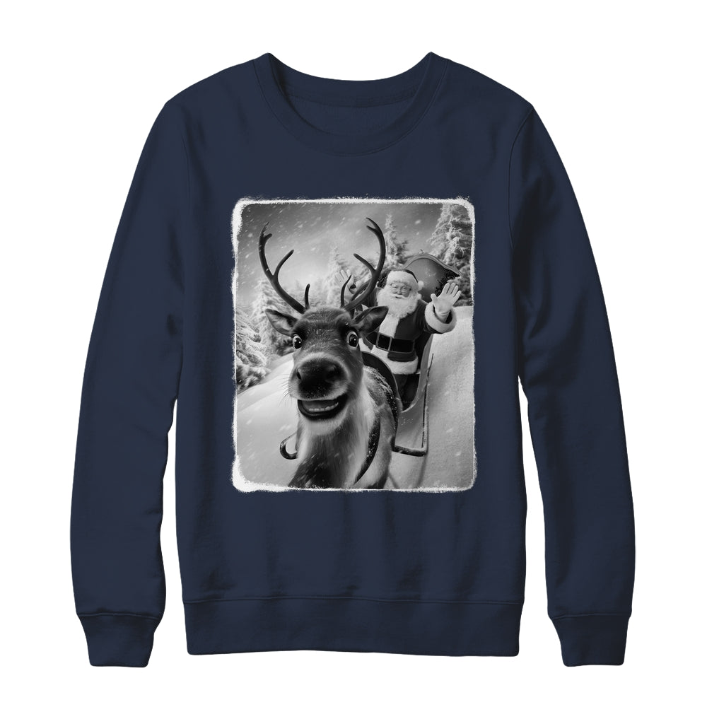 Reindeer Selfie Funny Christmas Santa Claus Xmas Shirt & Sweatshirt | siriusteestore