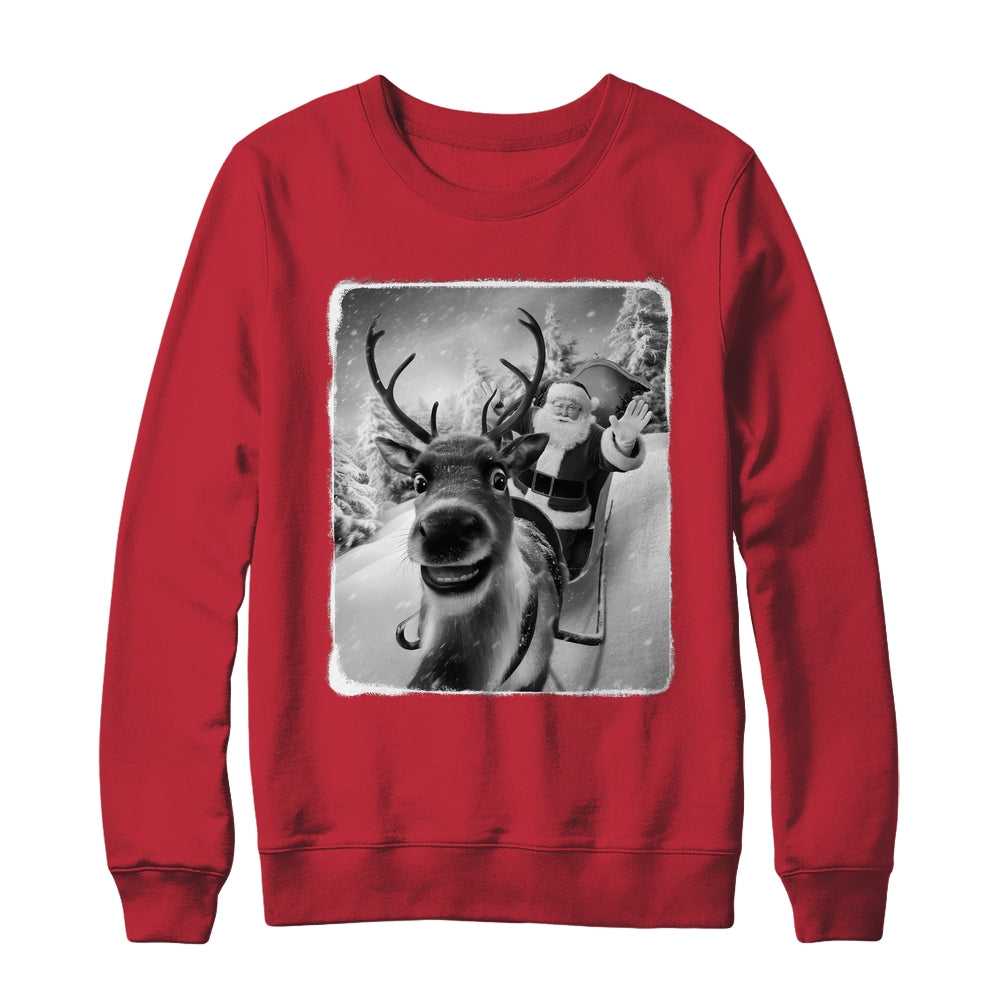 Reindeer Selfie Funny Christmas Santa Claus Xmas Shirt & Sweatshirt | siriusteestore