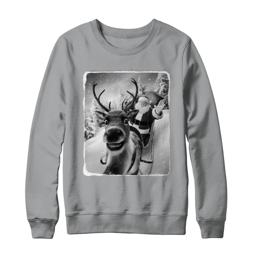Reindeer Selfie Funny Christmas Santa Claus Xmas Shirt & Sweatshirt | siriusteestore