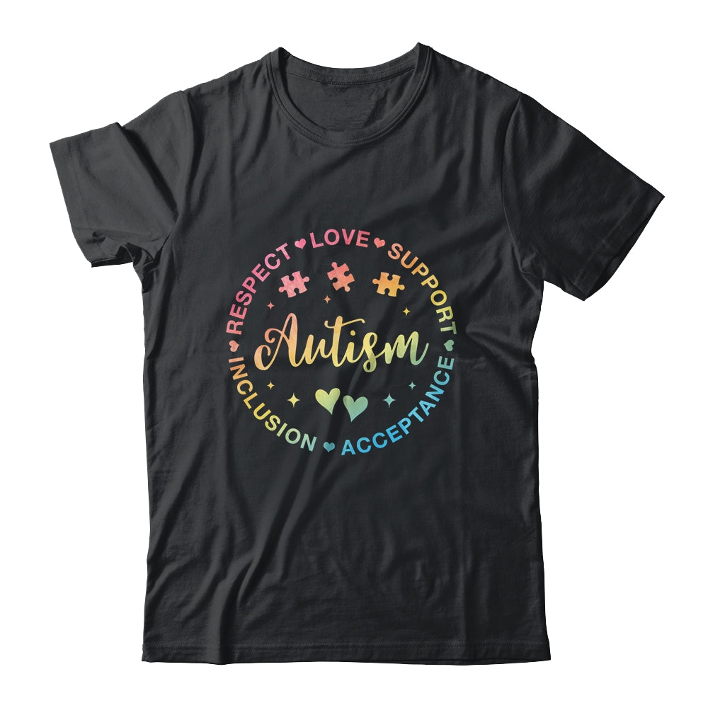 Respect Love Support Autism Awareness Month Women Men Kids Shirt & Tank Top | siriusteestore