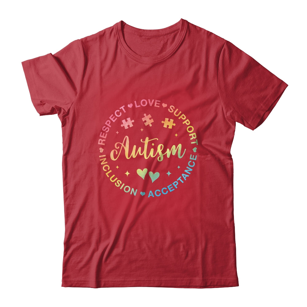 Respect Love Support Autism Awareness Month Women Men Kids Shirt & Tank Top | siriusteestore