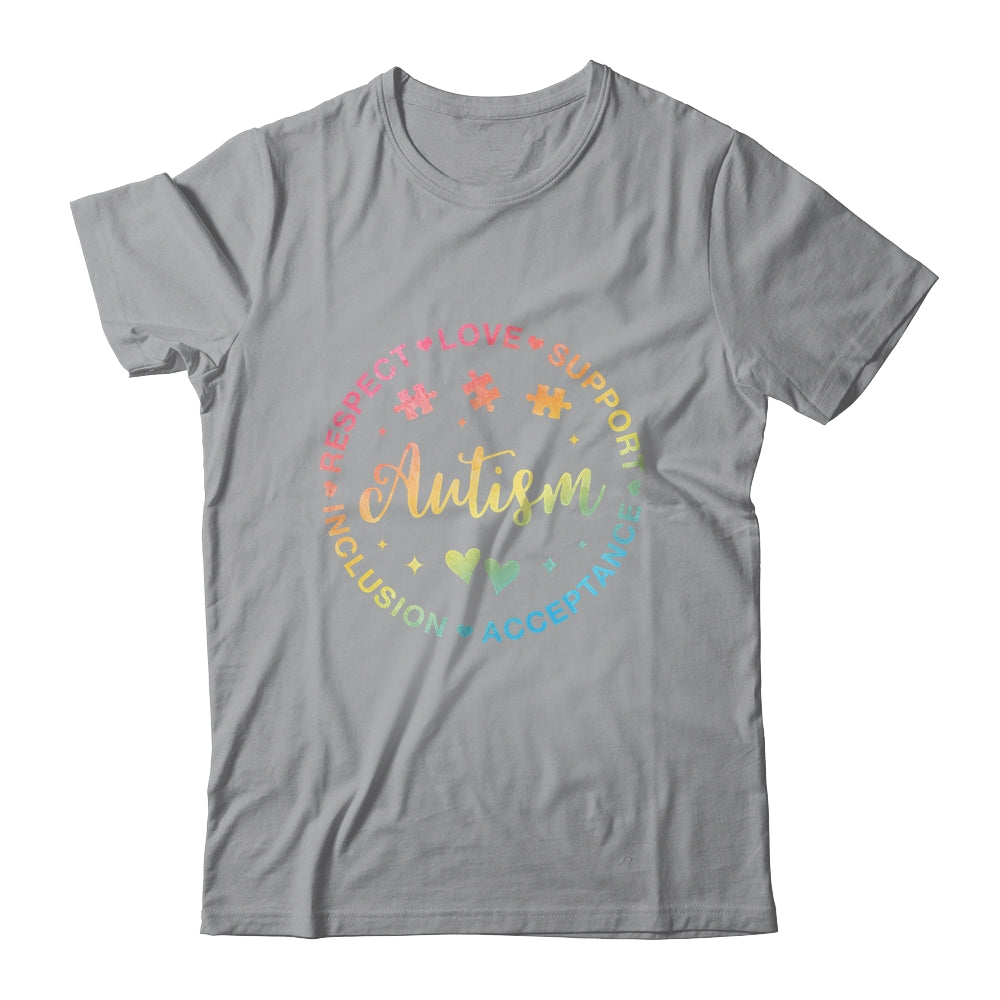 Respect Love Support Autism Awareness Month Women Men Kids Shirt & Tank Top | siriusteestore