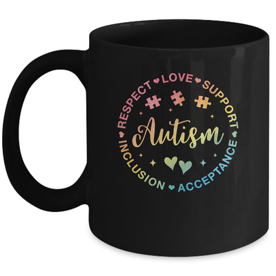 Respect Love Support Autism Awareness Month Women Men Kids Mug | siriusteestore