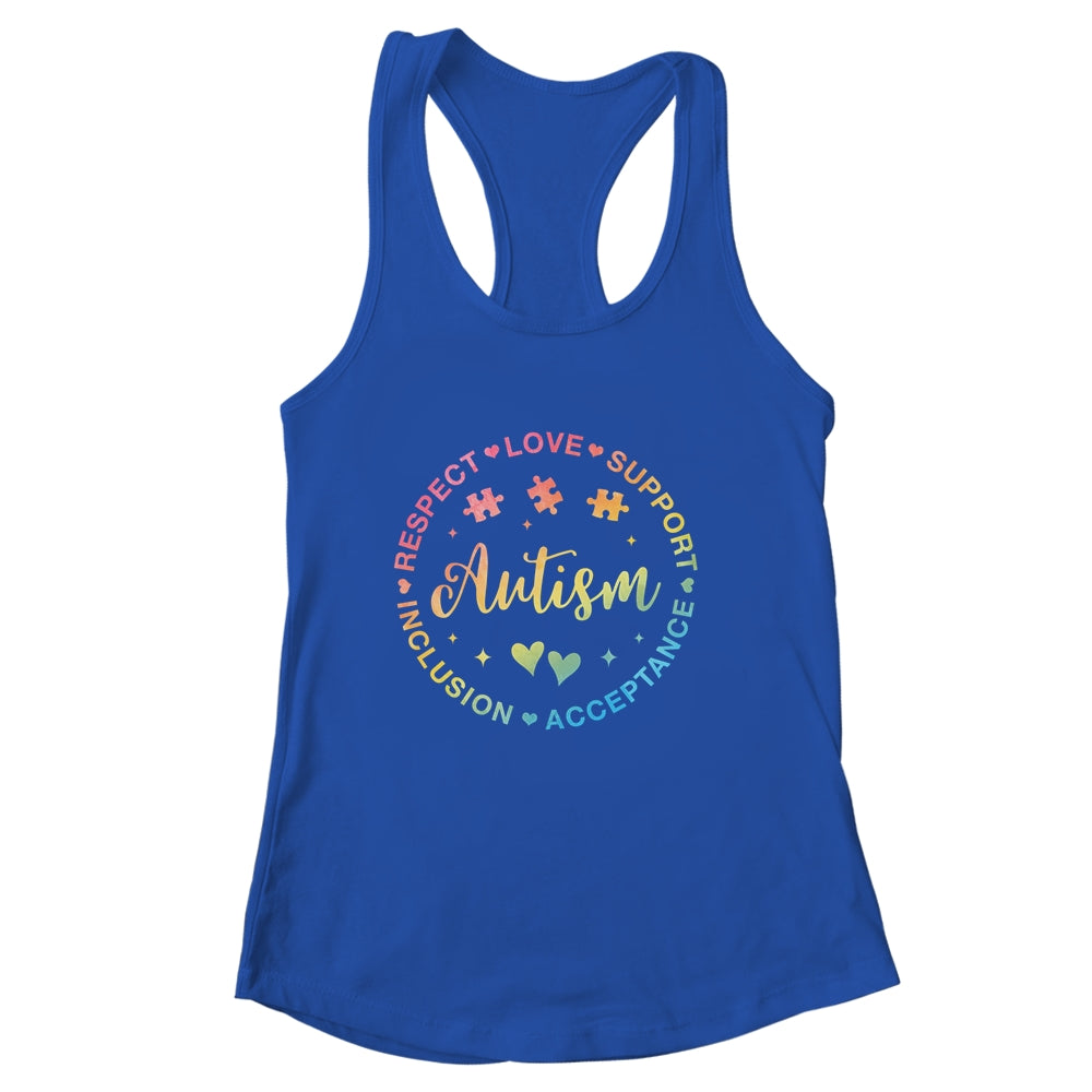Respect Love Support Autism Awareness Month Women Men Kids Shirt & Tank Top | siriusteestore